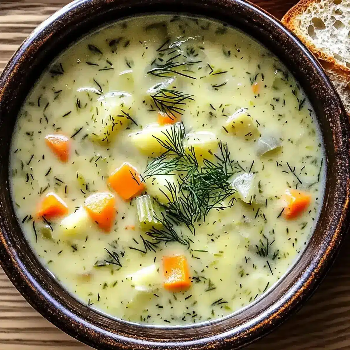 Cremige polnische Dill-Suppe