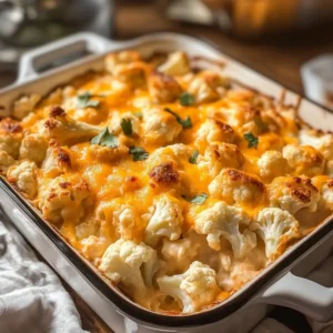 Cremiger Buffalo-Hühnchen-Cauliflower-Auflauf