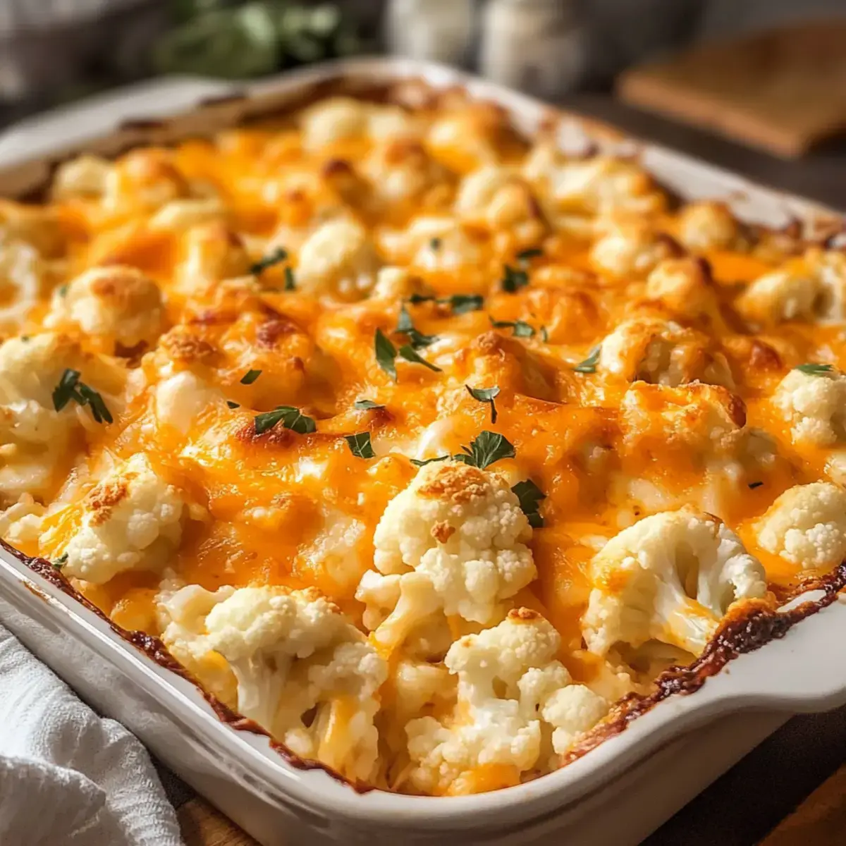 Cremiger Buffalo-Hühnchen-Cauliflower-Auflauf