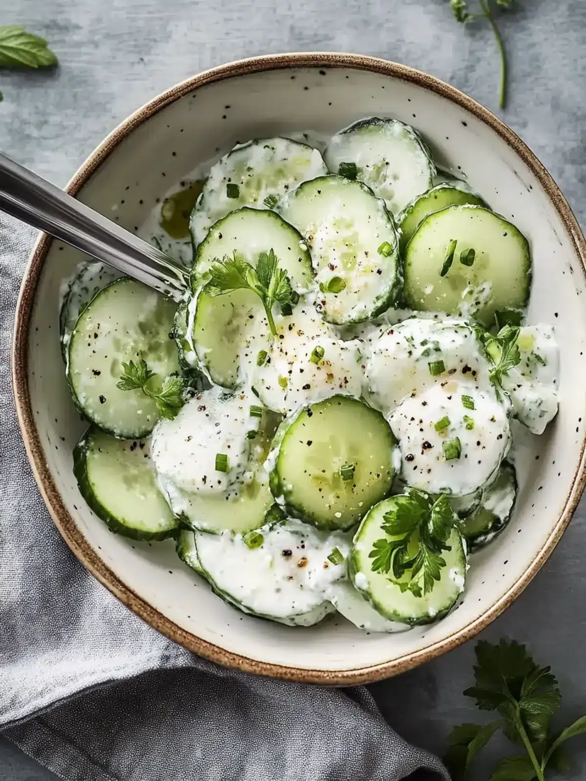 Cremiger Gurkensalat