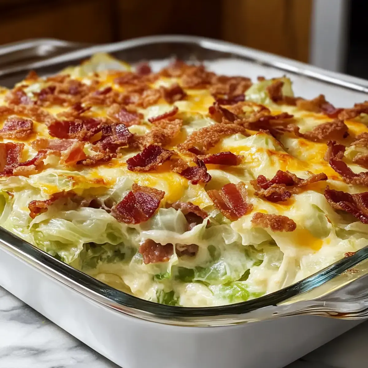 Cremiger Kohlenauflauf mit Speck
