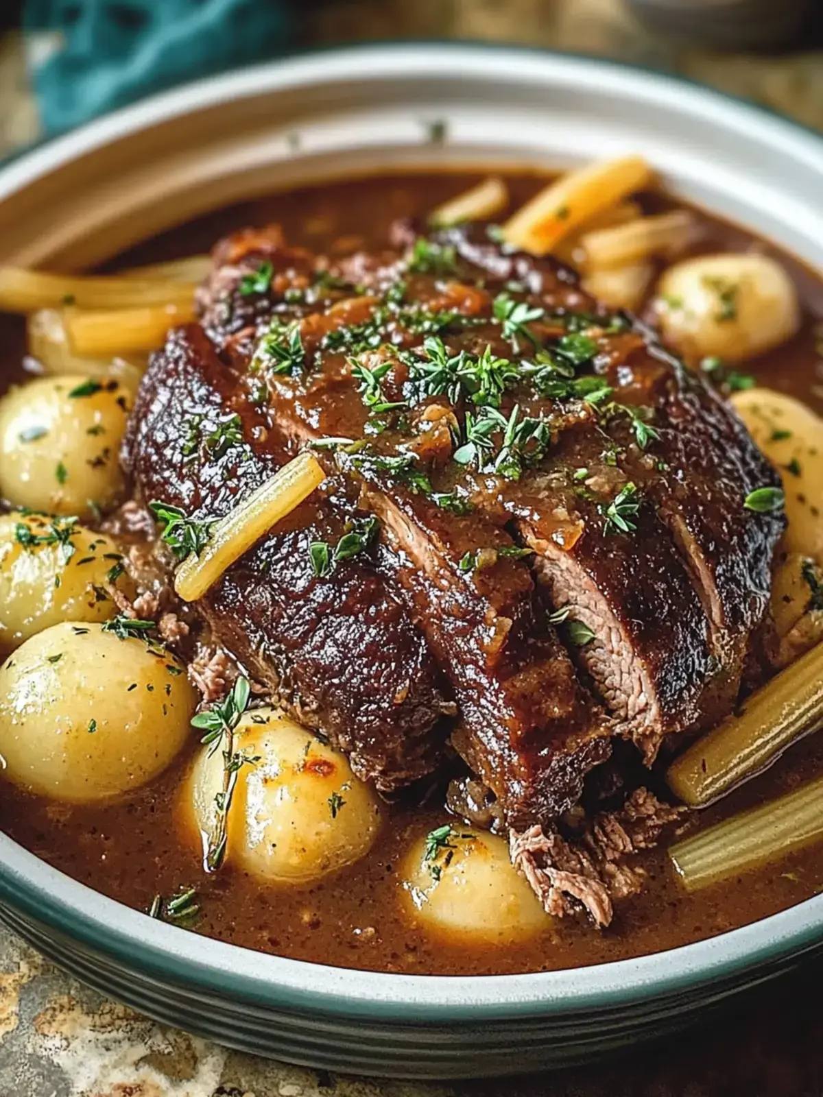Crock Pot Französischer Zwiebel Rinderbraten