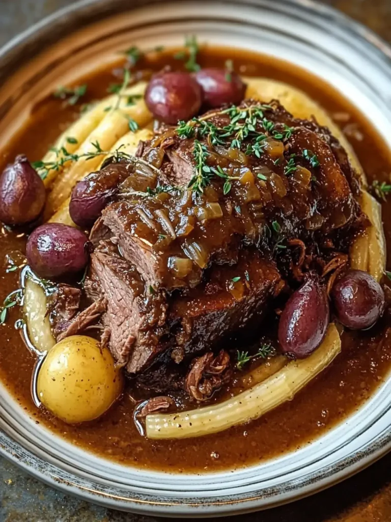 Crock Pot Französischer Zwiebel Rinderbraten