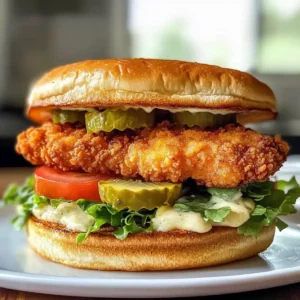 Dijon-Mayonnaise-eingelegtes knuspriges Hähnchen Sandwich