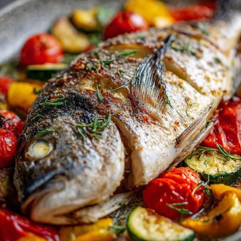 Dorade im Salzteig mediterranes Gemüse