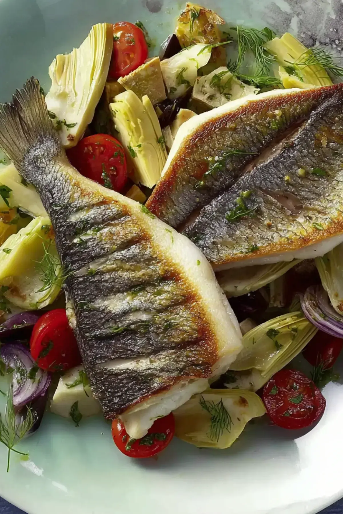Doradenfilets mit Artischockensalat