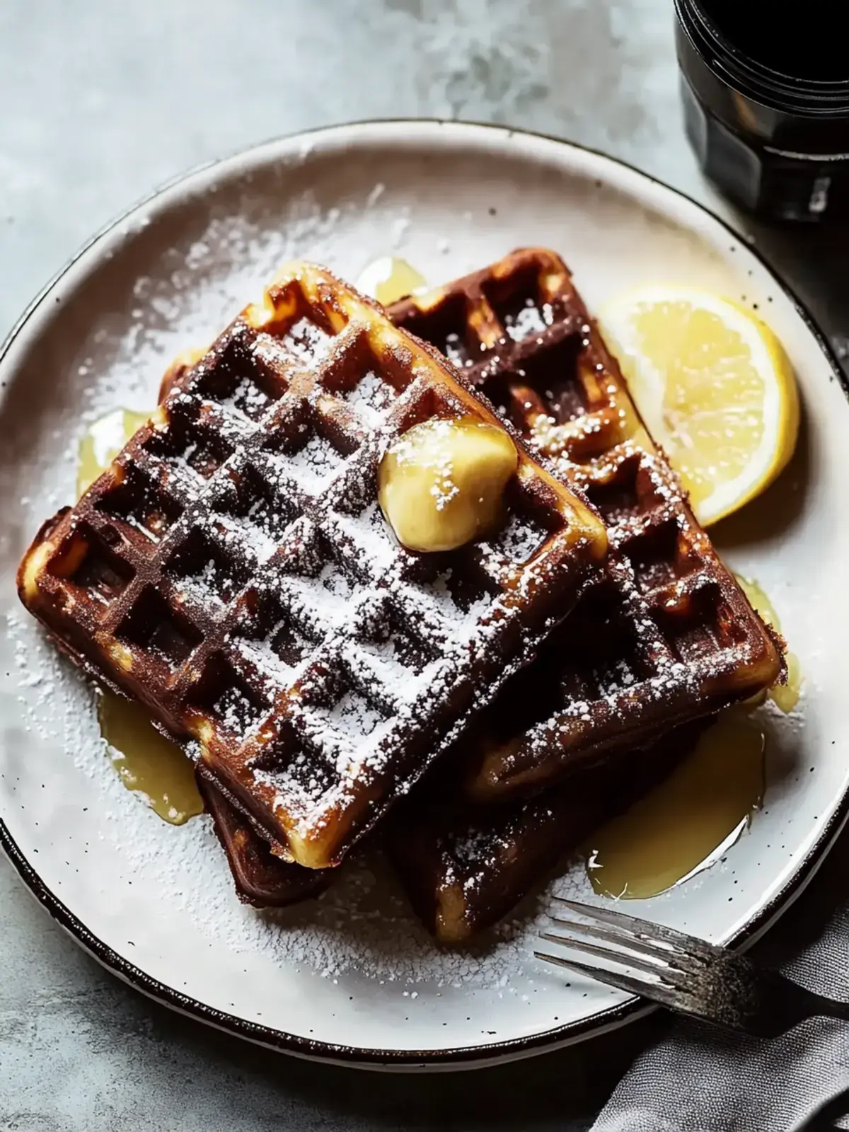 Dunkle Schokoladenwaffeln