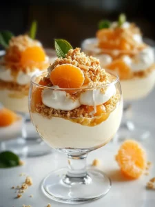 Eierlikör-Mousse mit Spekulatius-Creme und Mandarinen