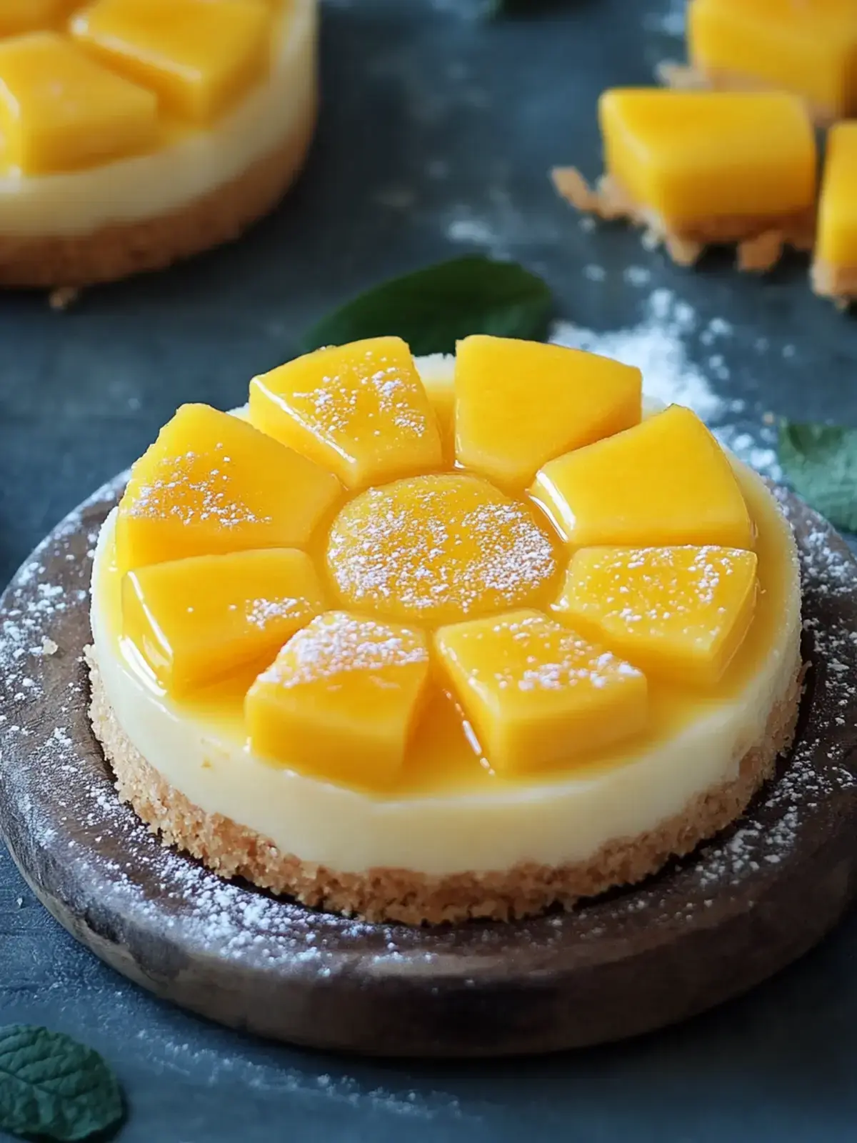 Einfache Mini-Mango-Cheesecakes