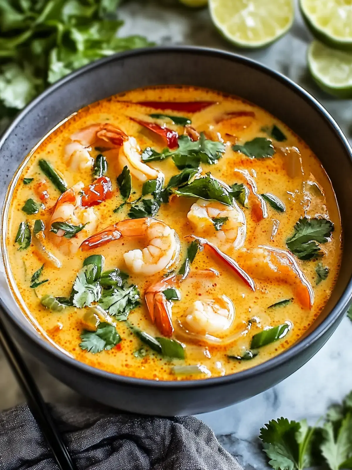 Einfache thailändische Garnelensuppe