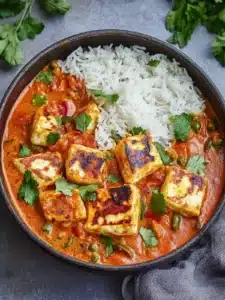 Einfaches Eintopf-Halloumi-Curry