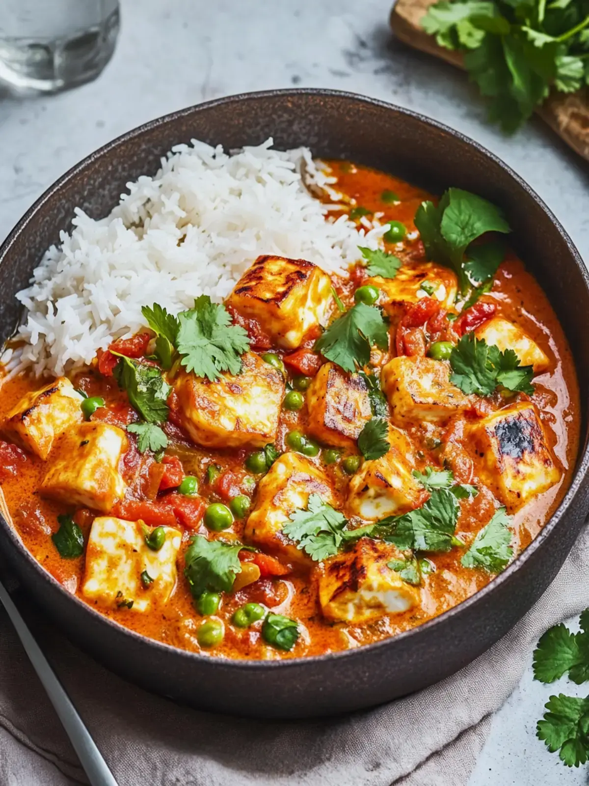 Einfaches Eintopf Halloumi Curry