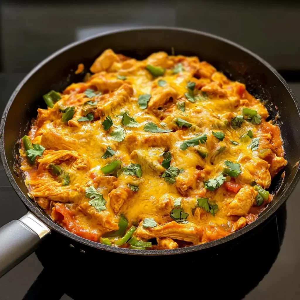 Eintopf Keto Niedrige Kohlenhydrate Hähnchen Enchilada Pfanne