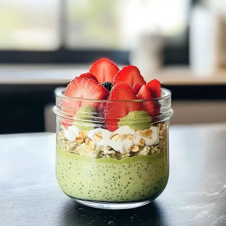 Erdbeer Matcha Übernacht Haferflocken