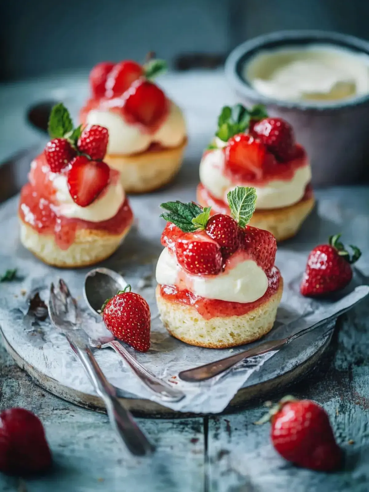 Erdbeer-Puddingteilchen mit Mascarpone-Creme