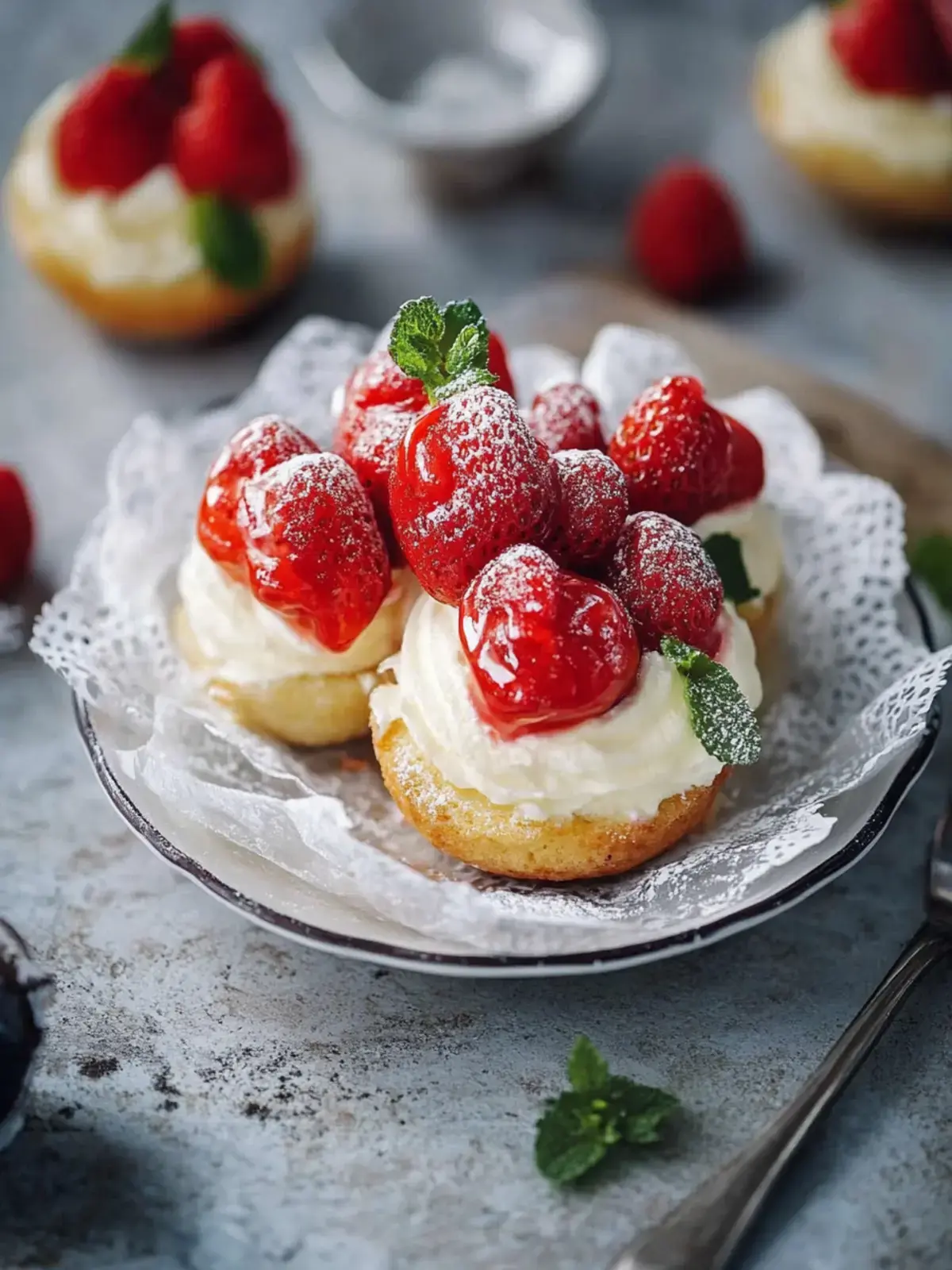 Erdbeer-Puddingteilchen mit Mascarpone-Creme