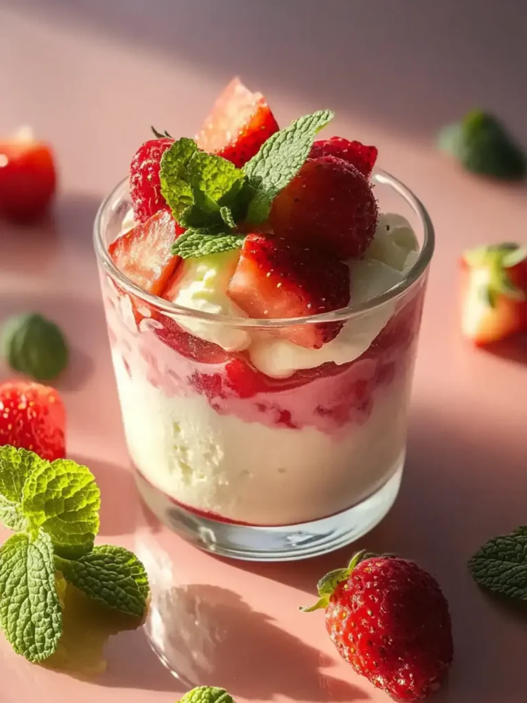 Erdbeerquark mit Minze