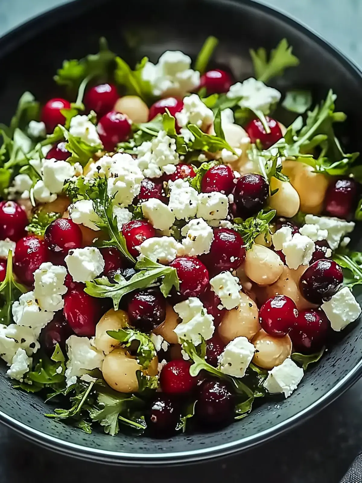 Feta Preiselbeer Kichererbsen Salat