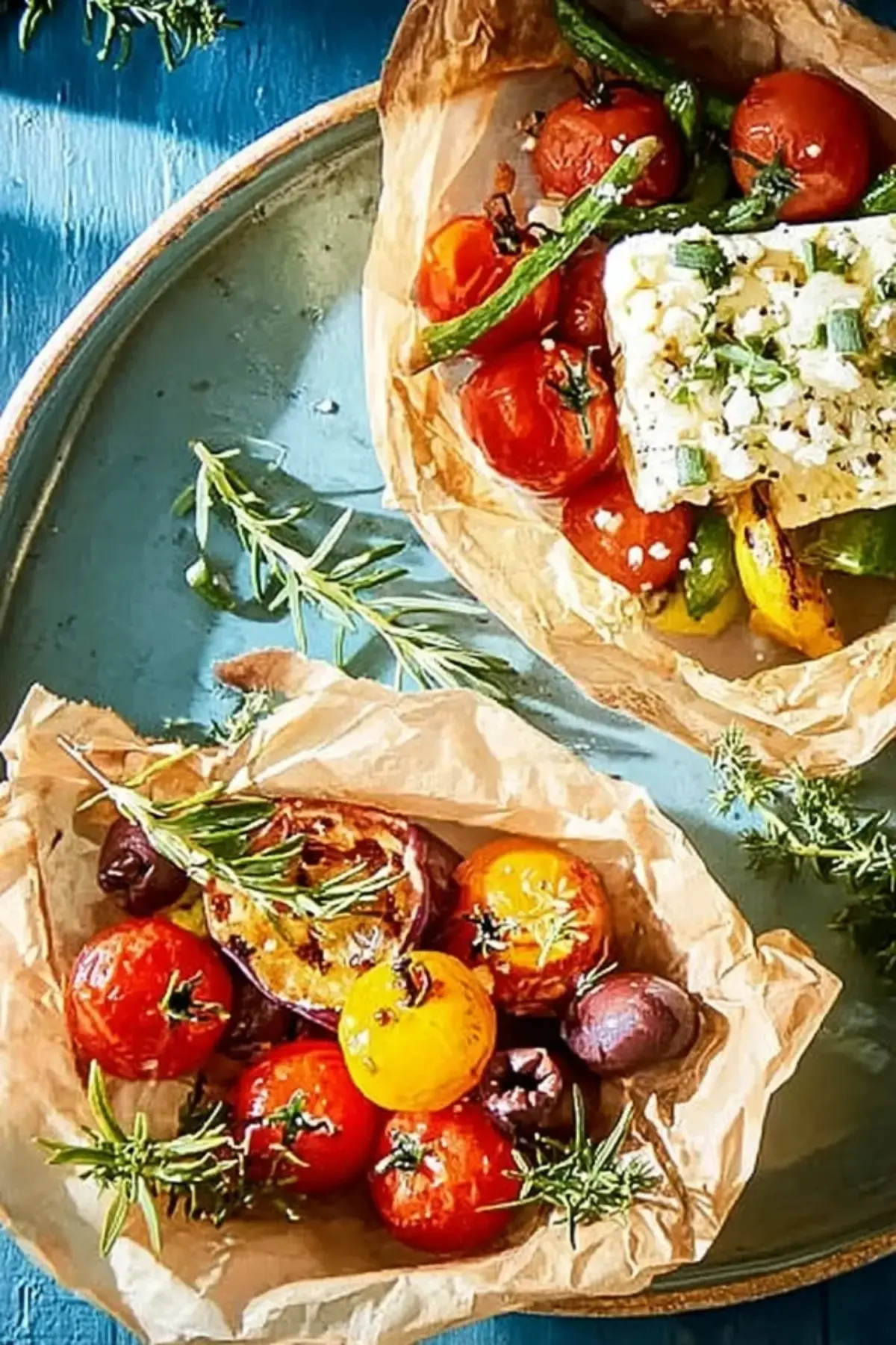 Feta Päckchen mit mediterranem Gemüse