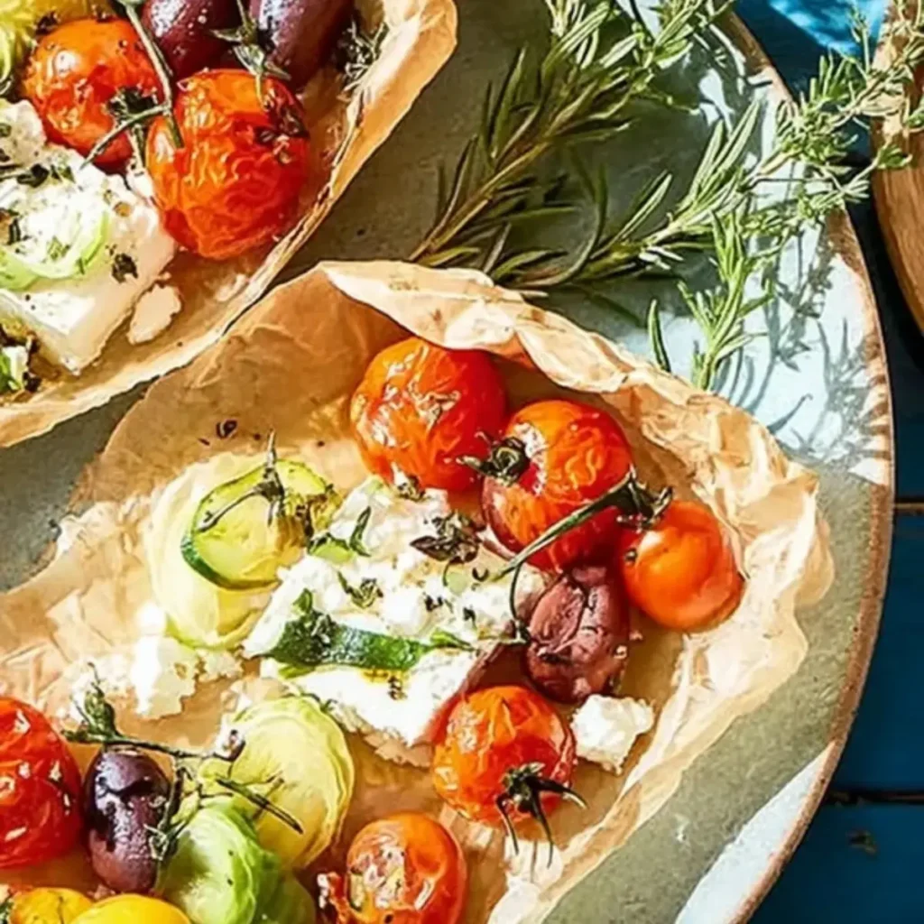 Feta Päckchen mit mediterranem Gemüse