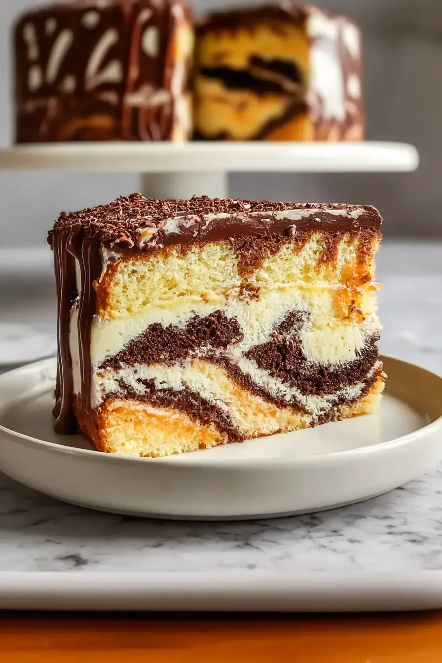 Feuchter Marmor Schichtkuchen