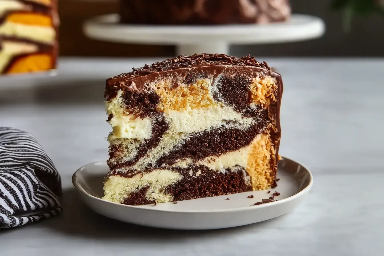 Feuchter Marmor Schichtkuchen