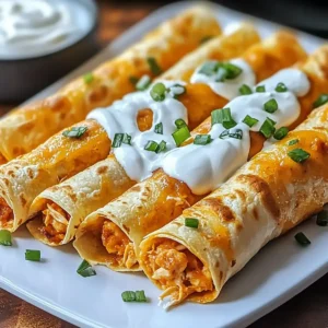 Gebackene Buffalo-Hühnchen-Taquitos