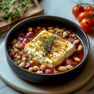 Gebackener Feta mit Riesenbohnen