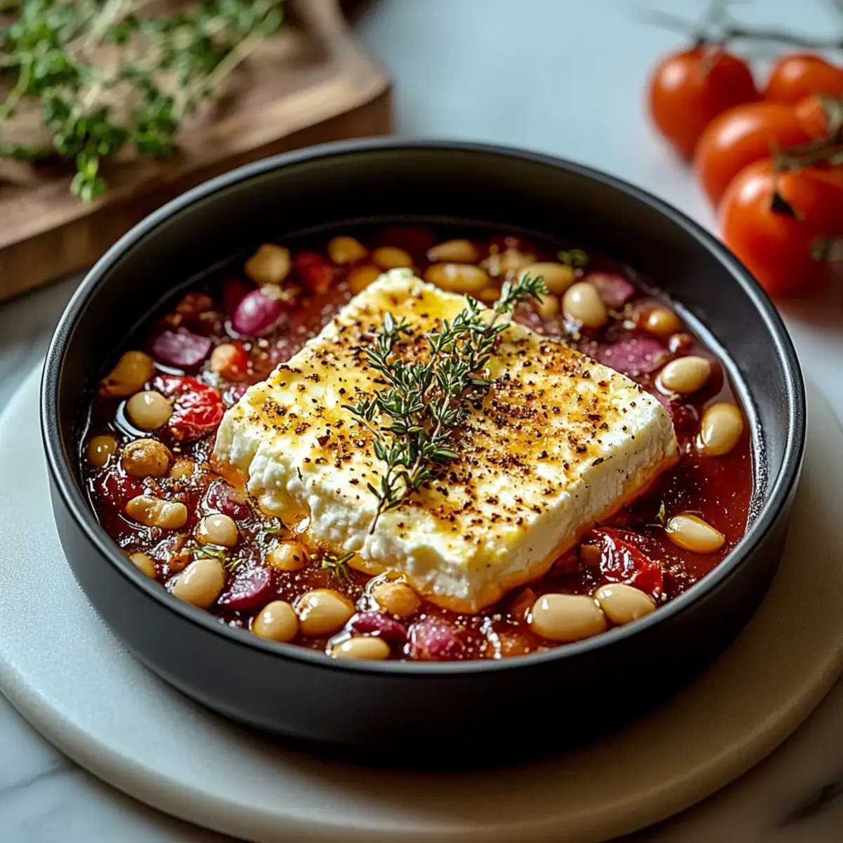 Gebackener Feta mit Riesenbohnen