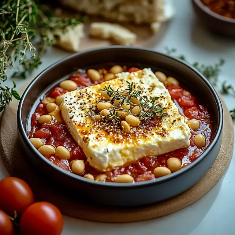 Gebackener Feta mit Riesenbohnen
