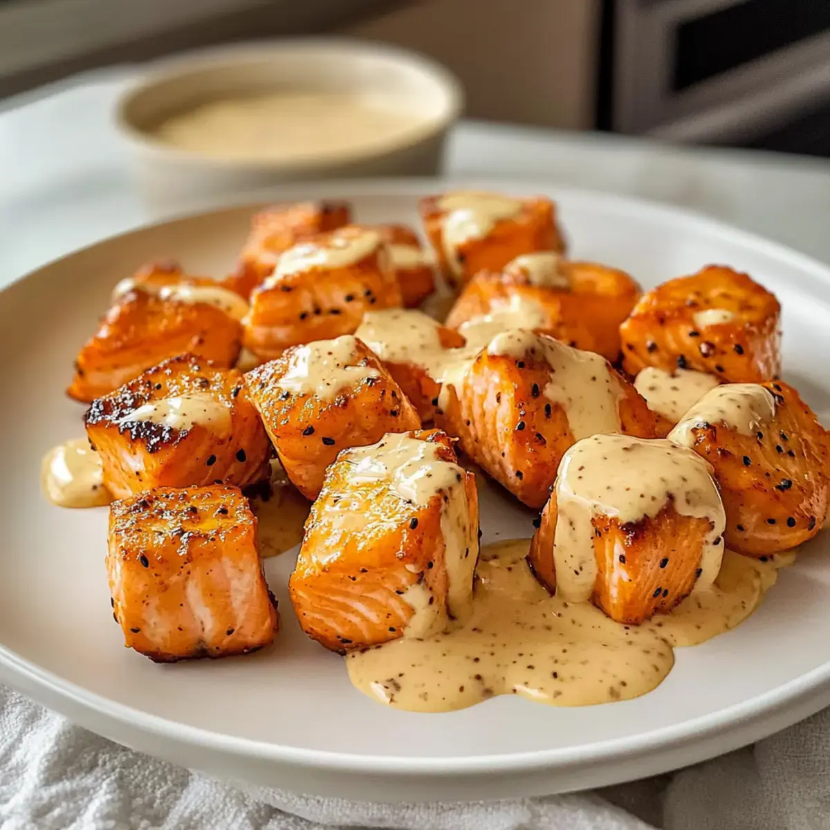 Gebratene Bang Bang Lachs Häppchen