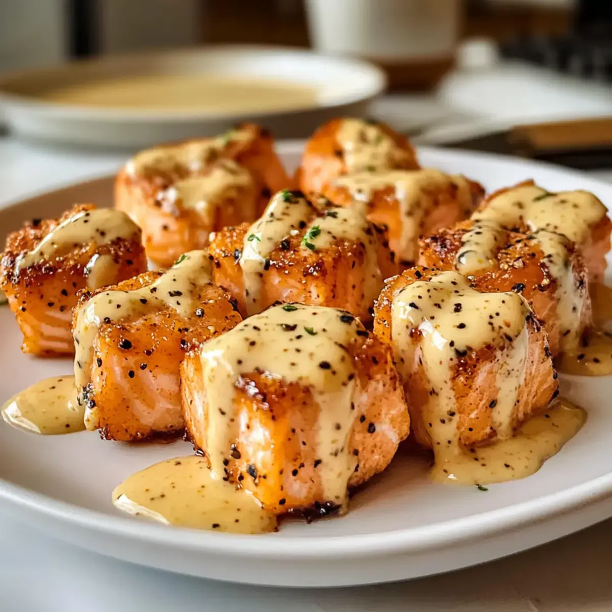 Gebratene Bang Bang Lachs Häppchen