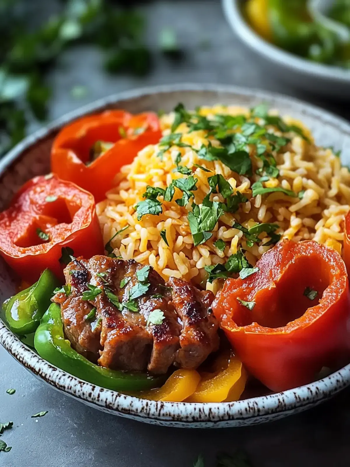 Gefüllte Paprika mit Hackfleisch und Reis