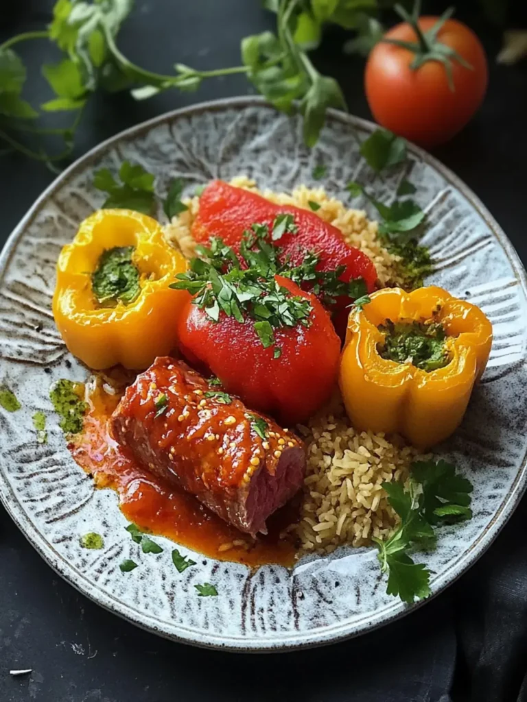 Gefüllte Paprika mit Hackfleisch und Reis
