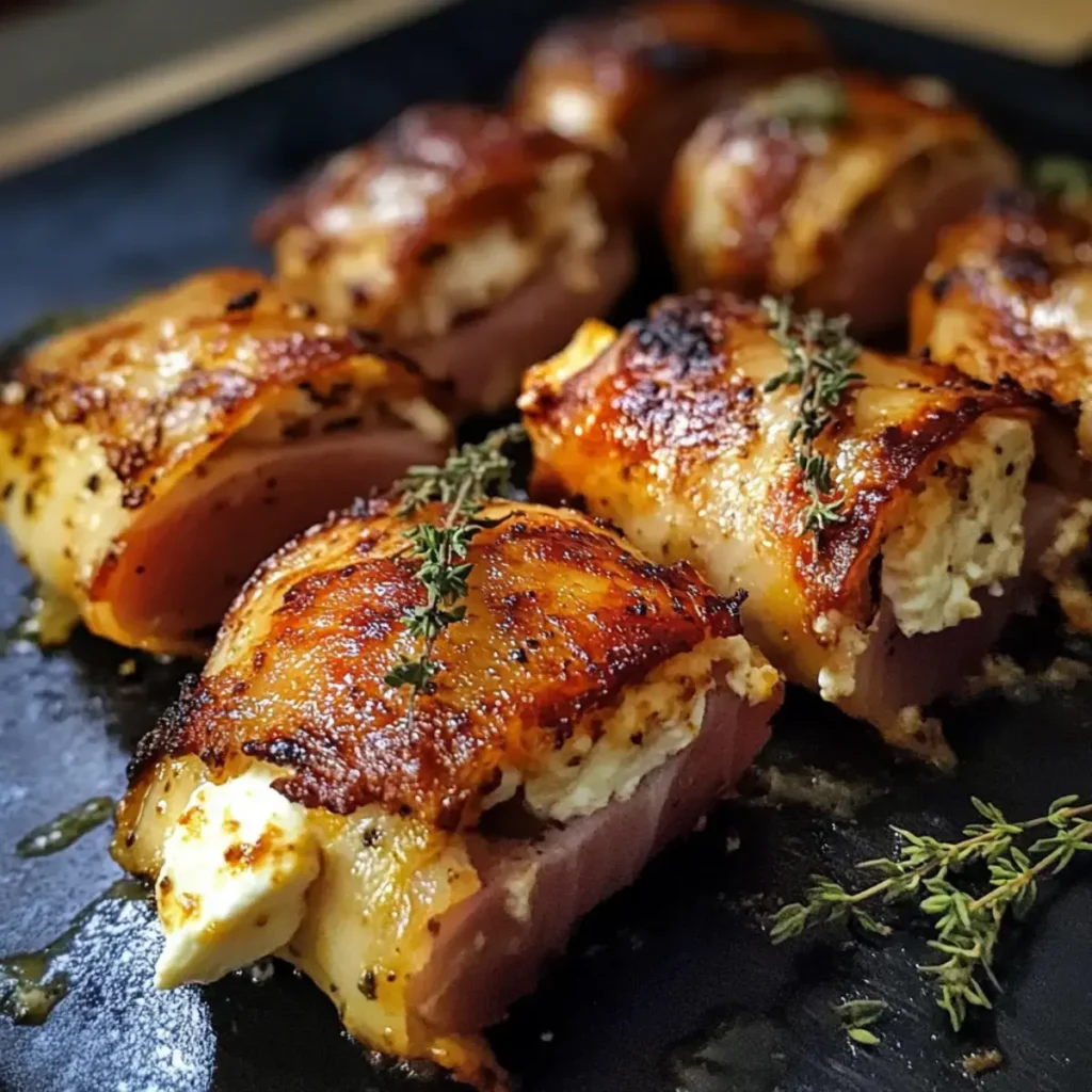 Gegrillte Feta-Schinkenröllchen
