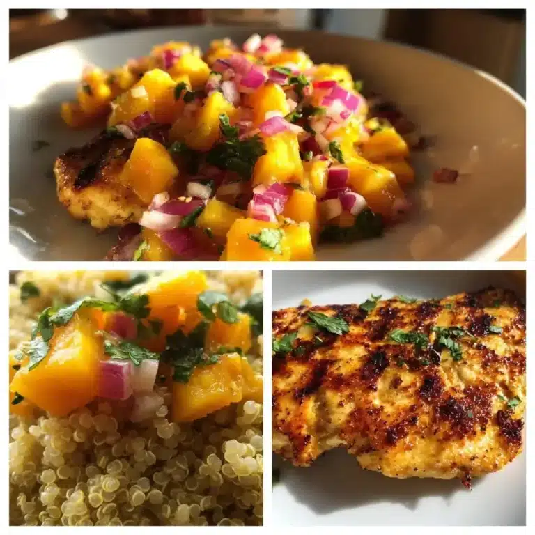 Gegrillte Hähnchenbrust Pfirsich Salsa