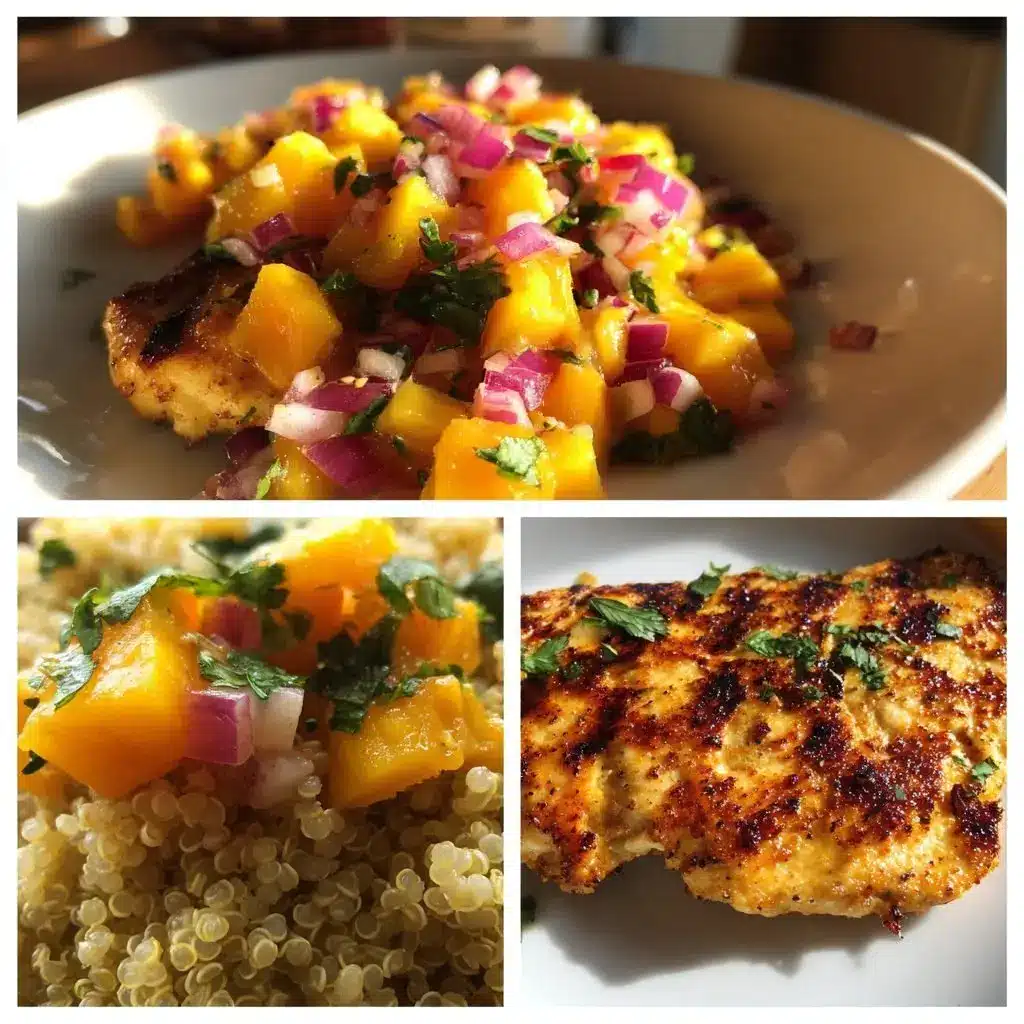 Gegrillte Hähnchenbrust Pfirsich Salsa