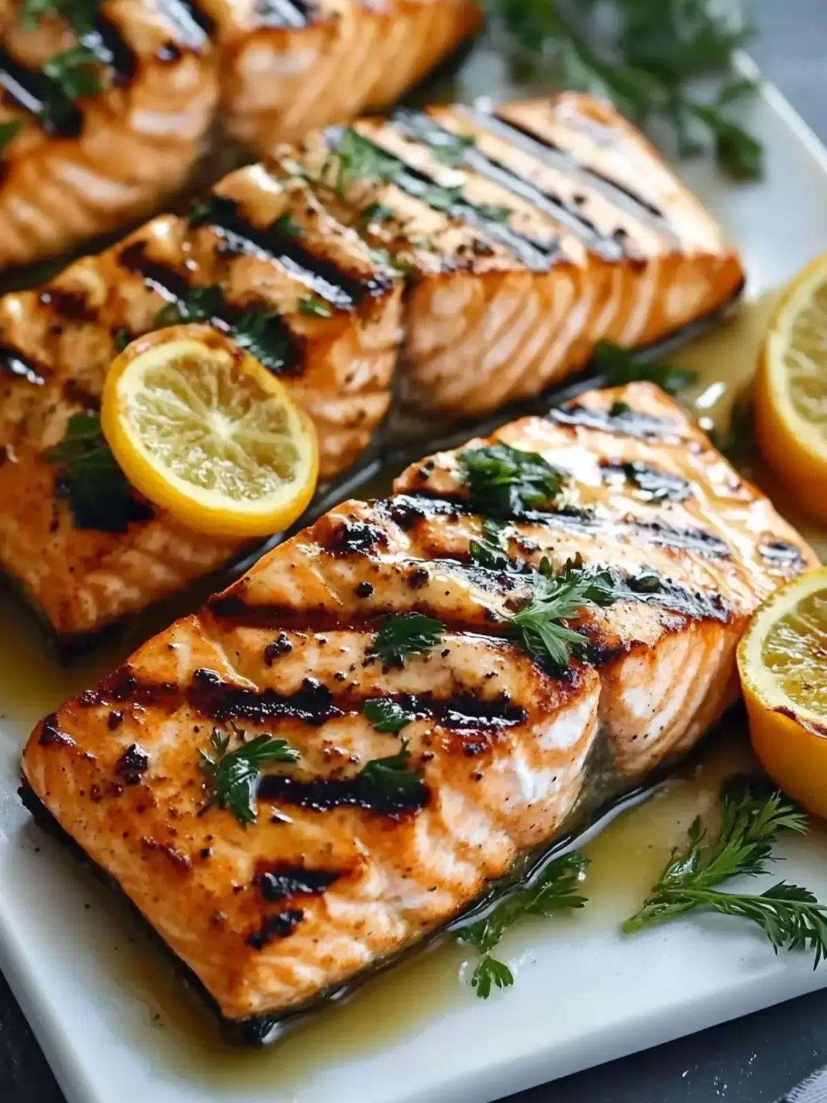 Gegrillter Lachs Honig Zitrus