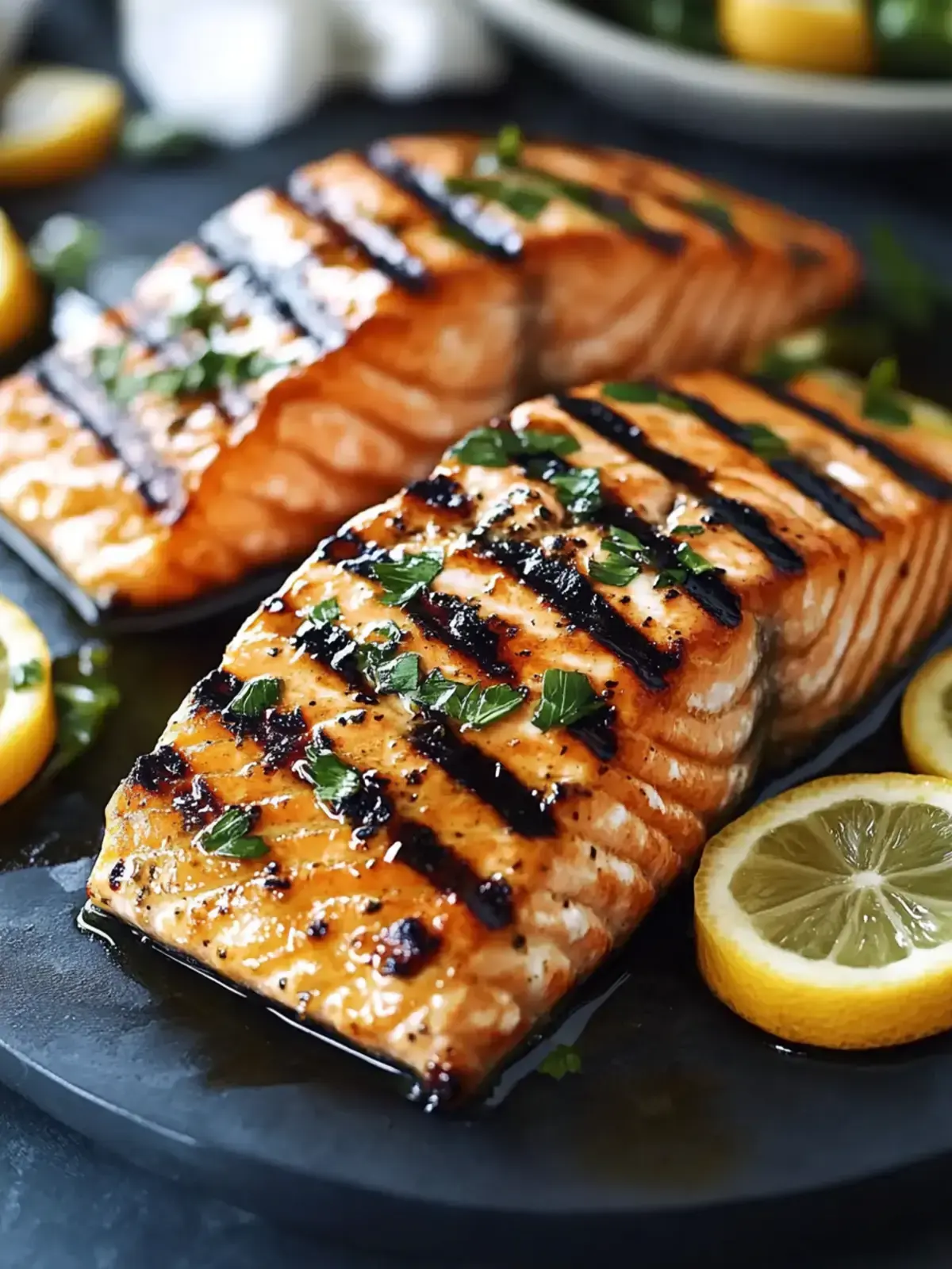 Gegrillter Lachs Honig Zitrus