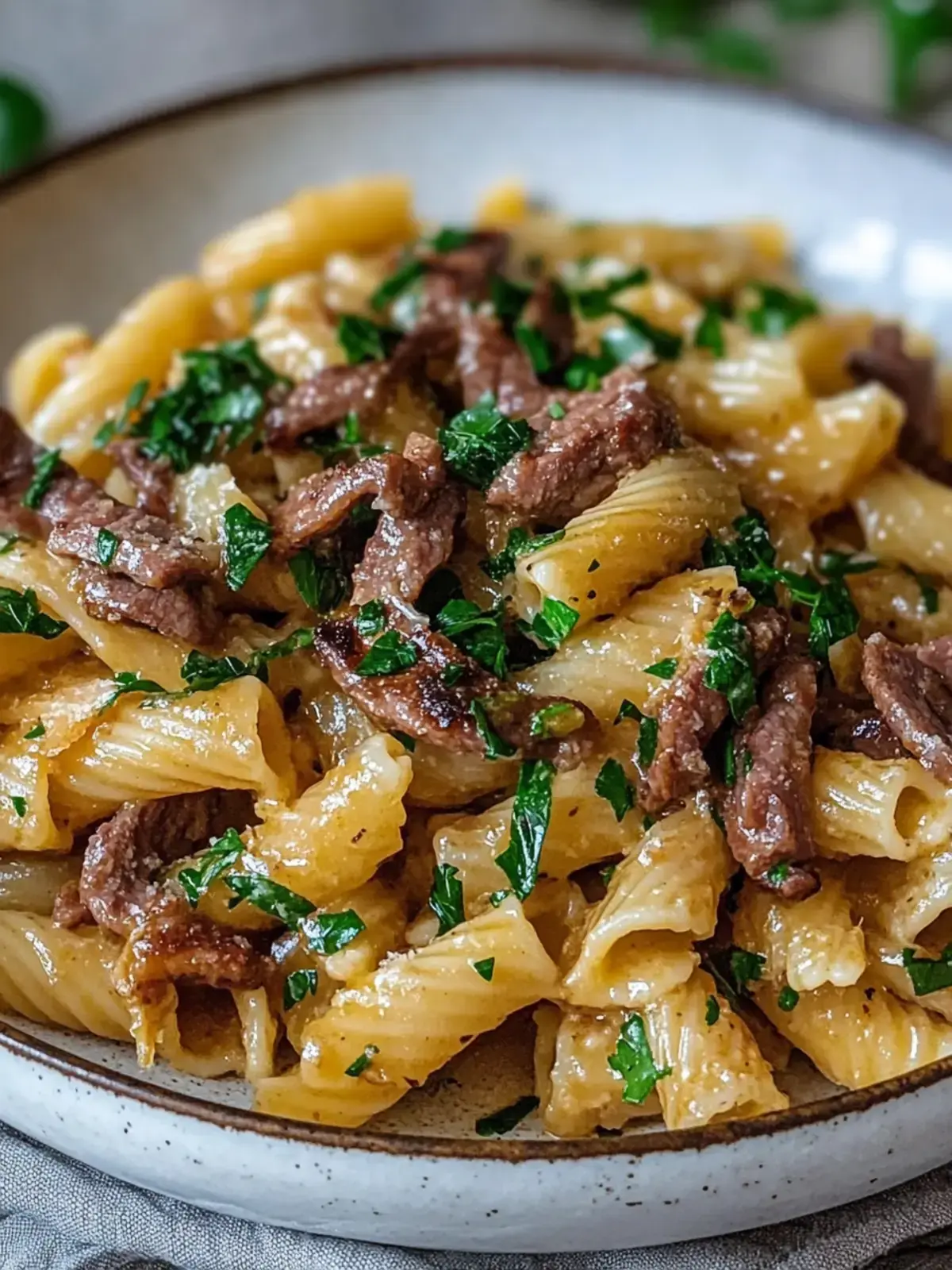 Geräuchertes Rindfleisch Pasta