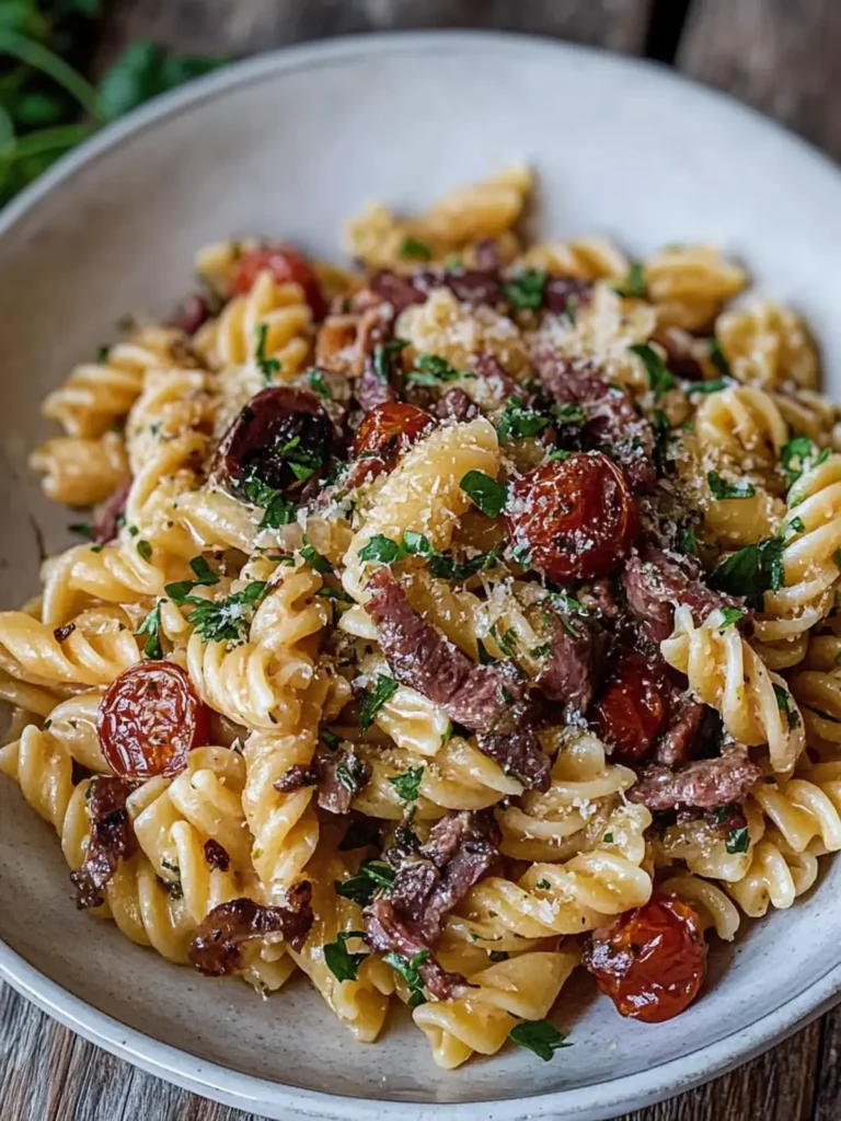 Geräuchertes Rindfleisch Pasta