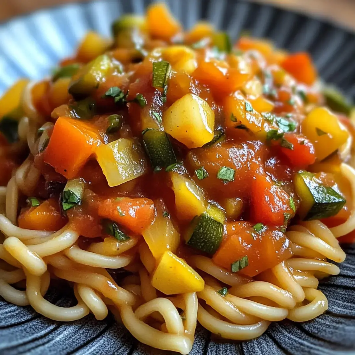 Gesunde Nudeln mit Gemüse-Soße