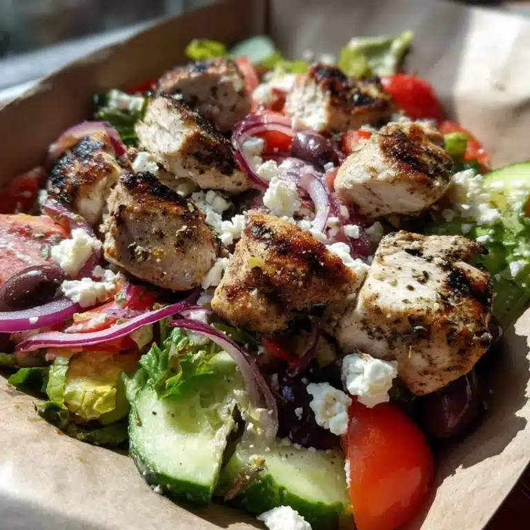 Griechischer Hähnchen-Souvlaki-Salat