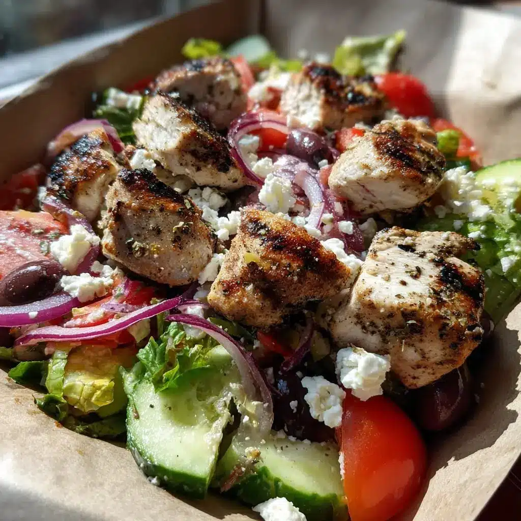 Griechischer Hähnchen-Souvlaki-Salat