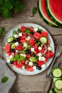 Griechischer Wassermelonen Salat