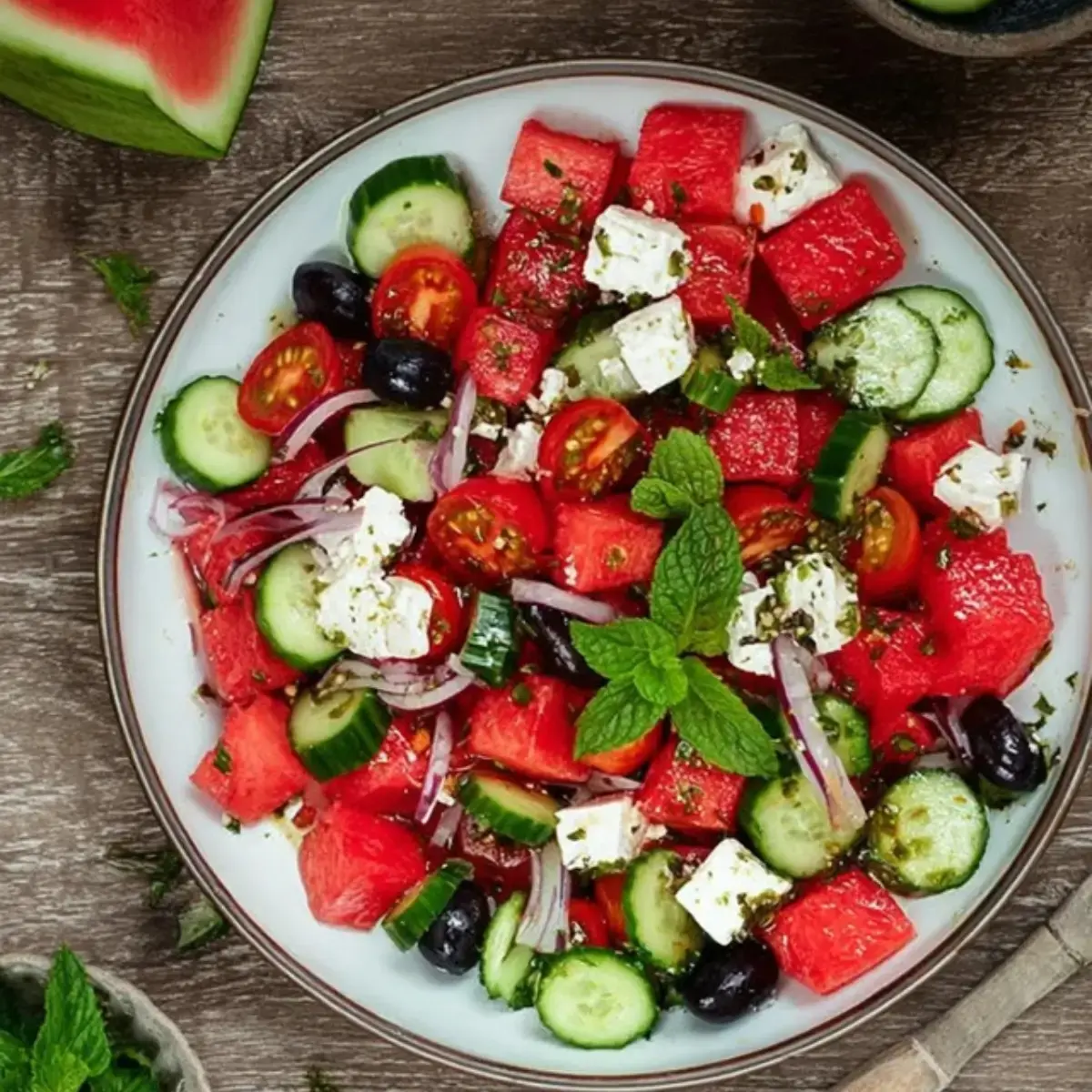 Griechischer Wassermelonen Salat
