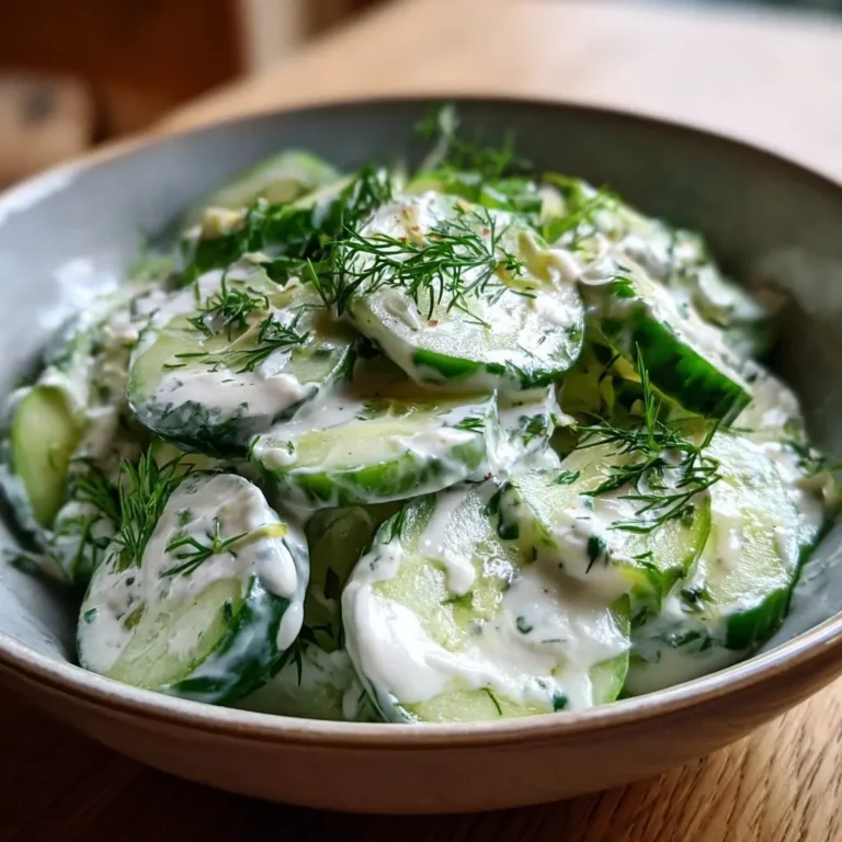 Gurkensalat mit Dill und Sauerrahm