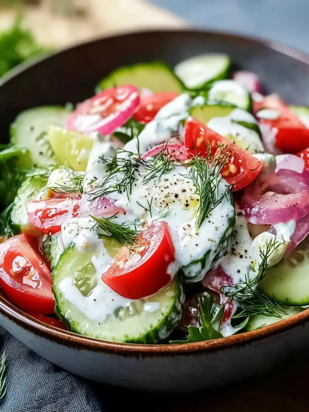 Gurkensalat mit Joghurt Dressing