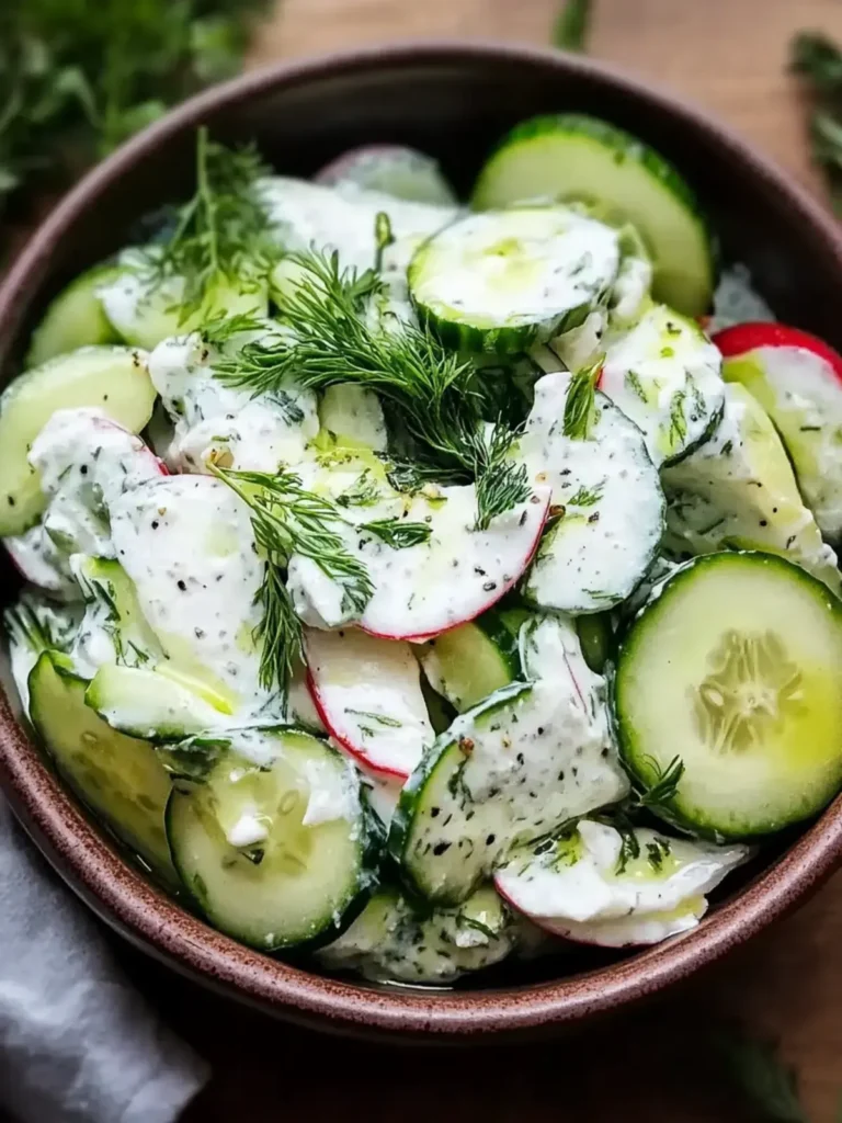 Gurkensalat mit Joghurt Dressing