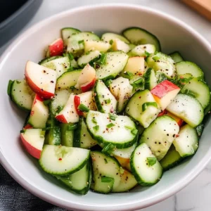 Erfrischender Gurkensalat mit Äpfeln
